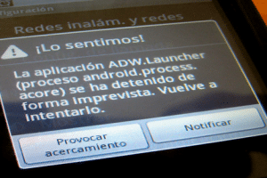 error detenido aplicacion android