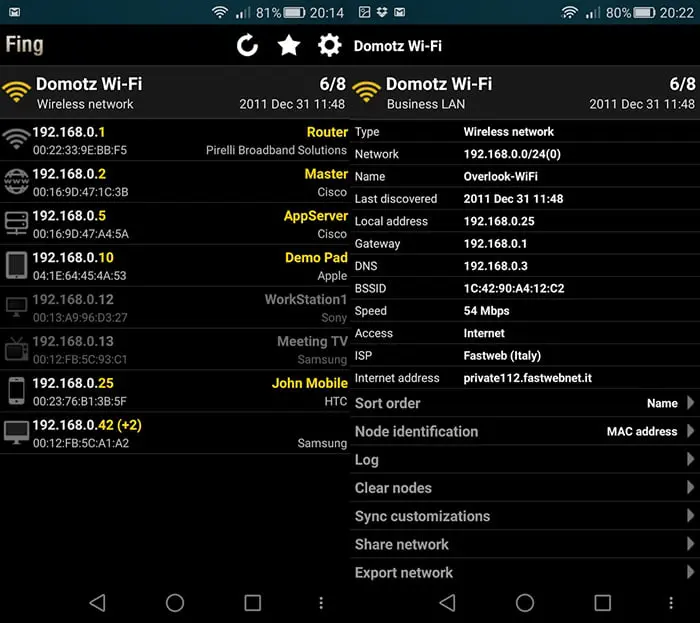 fing network tools