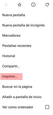 google chrome imprimir