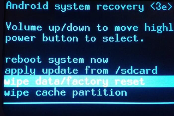 recovery android factory reset