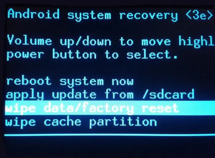 recovery android factory reset