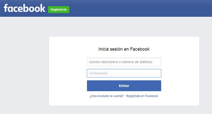 iniciar sesion en facebook