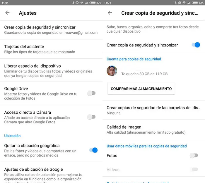 google fotos copia de seguridad imagenes