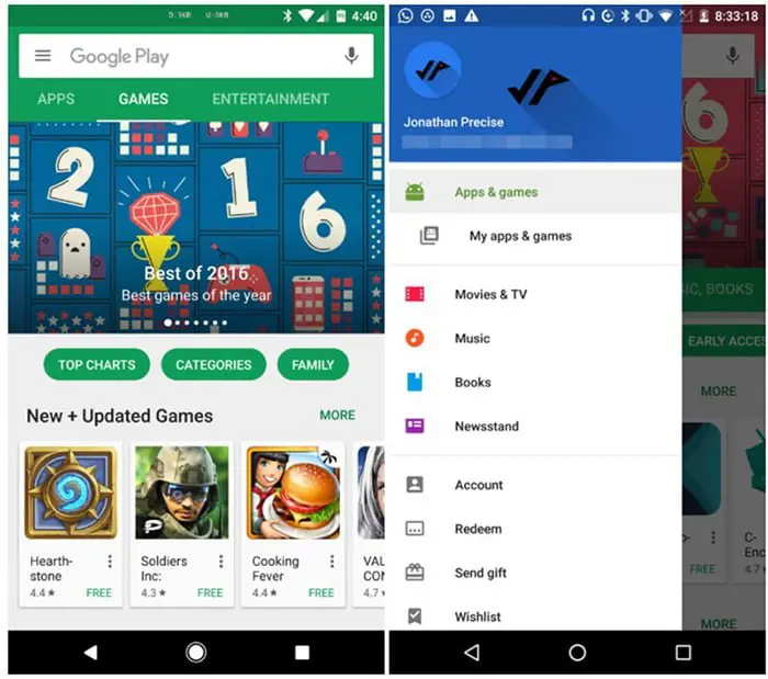 google play apps juegos separados