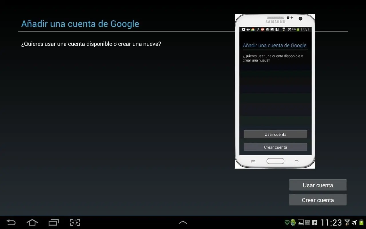 crear una Cuenta Google para usar Play Store