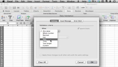 ¿Cómo crear listas desplegables de Excel en Mac?