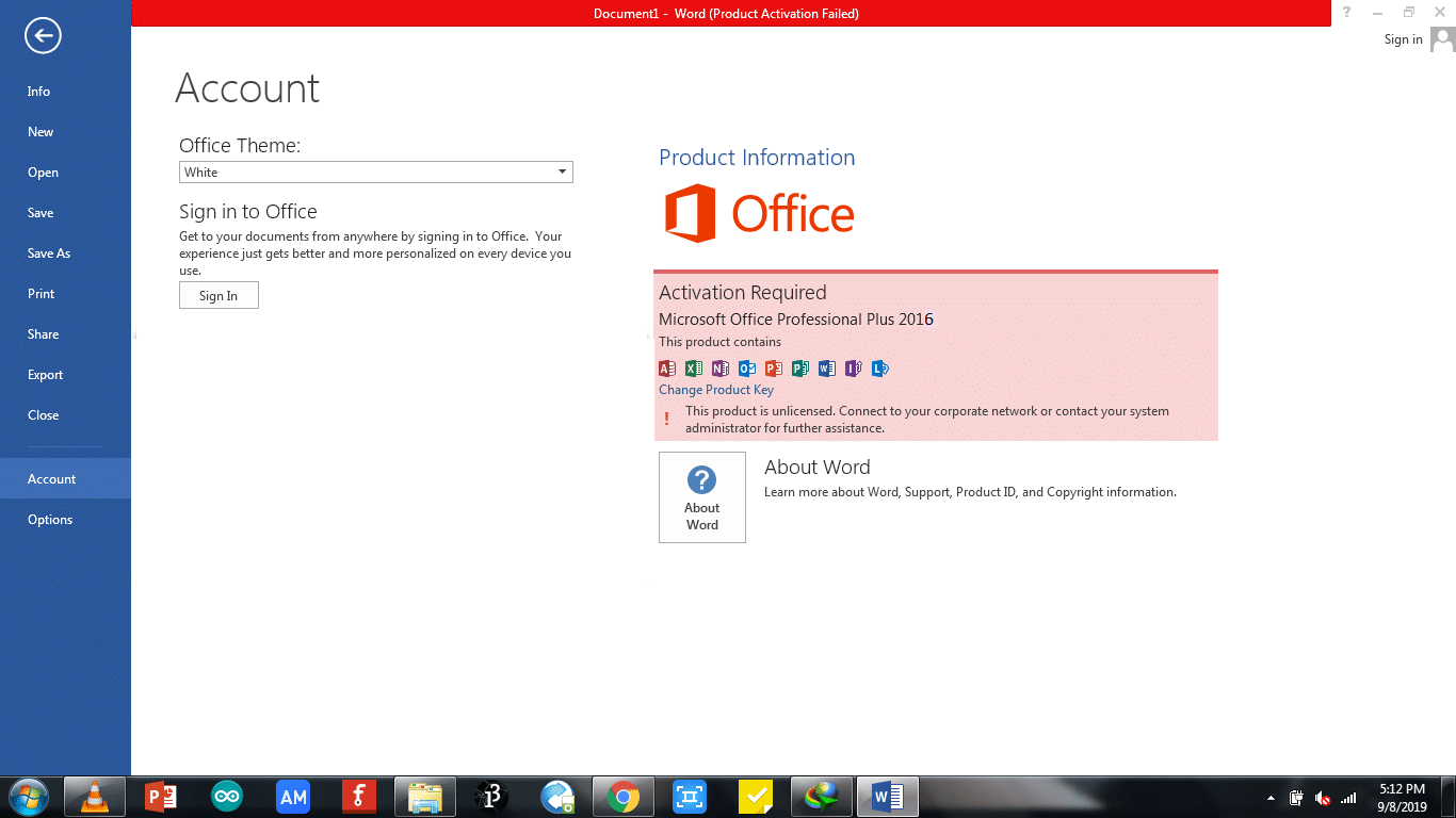 Cómo validad Office 2016 en Windows